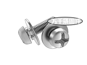 十字槽小盤頭螺釘、大平墊和彈墊組合（企標） GB 9074.8G