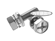 十字槽六角頭螺栓和平墊、外齒鎖緊墊圈的組合 JIS B1187